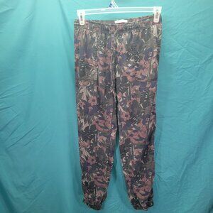 C&C California Floral Print Pants - S Lyocell Casual Joggers Elastic Waist&Cuffs